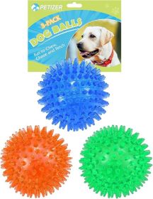 3 Pack 2.5' Squeaky Dog Toy Balls, Floating Pool Balls, Spiky Dog Balls Water Toys, Durable Interactive Fetch Toys for Puppy