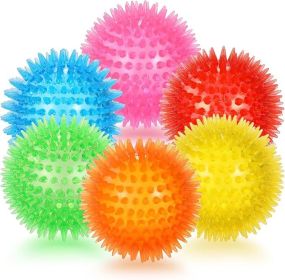 6 Pack 3.5' Squeaky Dog Toy Balls, Floating Pool Balls, Spiky Dog Balls, Durable Interactive Fetch Toys for Puppy, Dog Chew Toys for Teething (3.