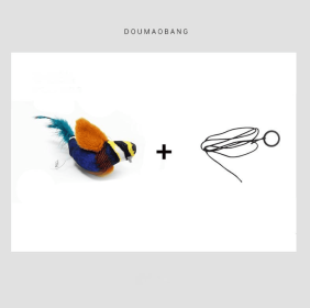 Cute Bird Design Cat Teaser Toy, SimulationParrot Cat Teaser Toy, Interactive Cat Teaser Toy,Pet Supplies Catbirdtoy Catnip (Option: Five colored)